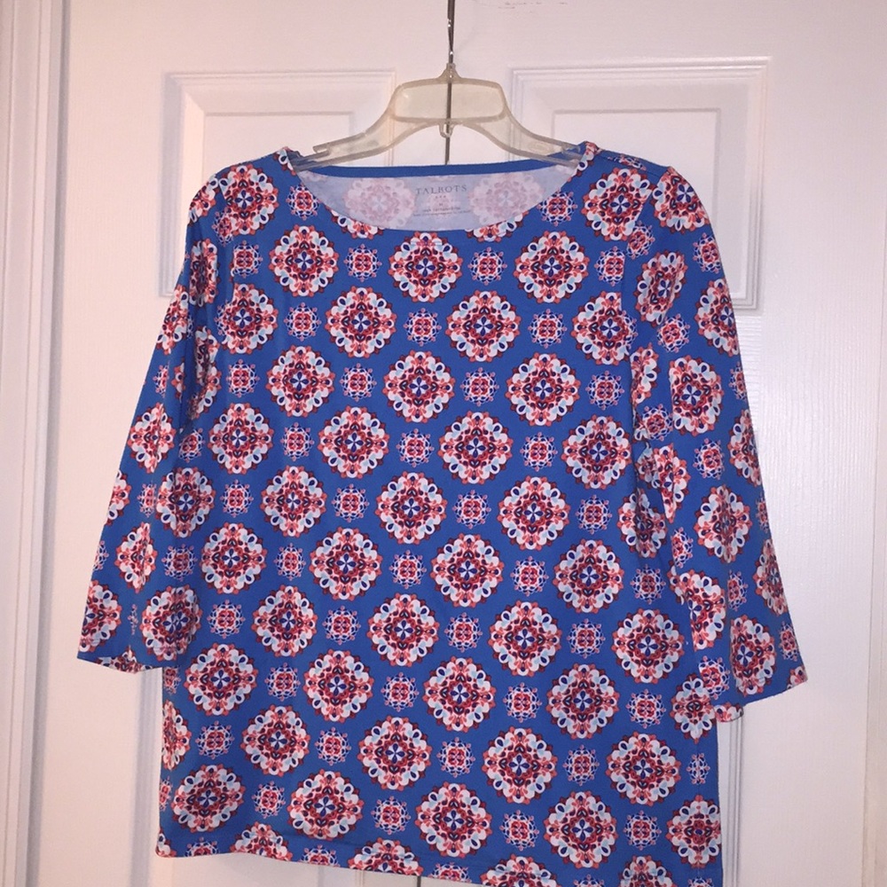 Cotton 3/4 length sleeve t-shirt multi-colored
